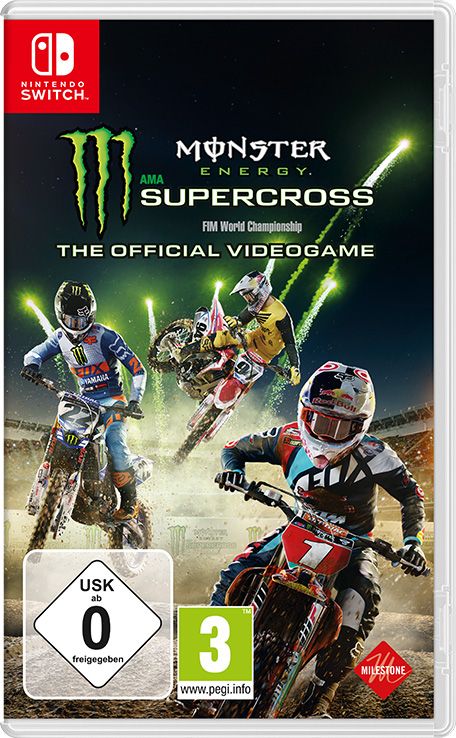 Monster Energy Supercross box art for Nintendo Switch